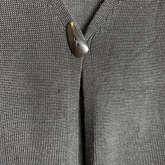 JOSEPHINE CHAUS Open-Front Cardigan 1XSilk Blend Black Beige Bronze Knit Sweater - Picture 2 of 12